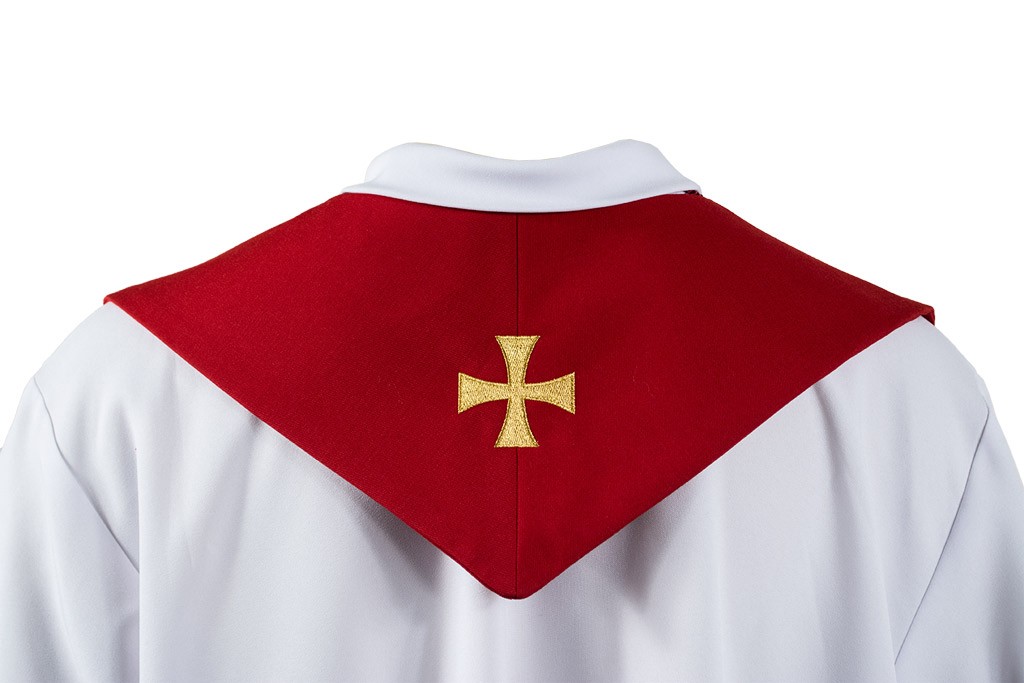 Štola červená s křížem - GABARDÉN - obrázek 3