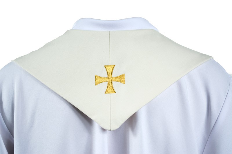 Štola sv.béžová s křížem - GABARDÉN - obrázek 3