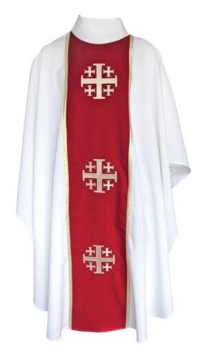Ornát slavnostní „Jeruzalémský“ s červeným pruhem