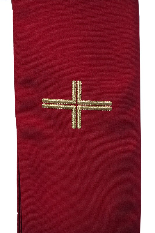 Dalmatika červená s děleným křížem a konturou - obrázek 6